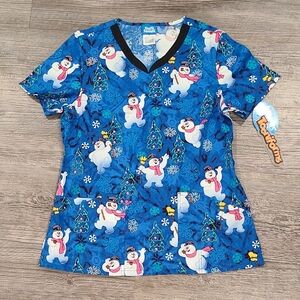 Tooniforms Frosty The Snowman Scrub Top